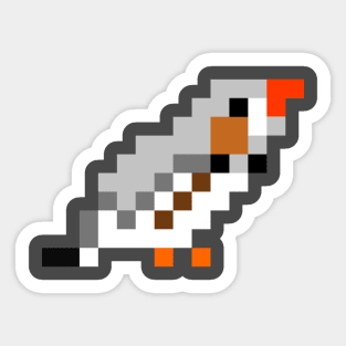 Pixel Zebra Finch Sticker